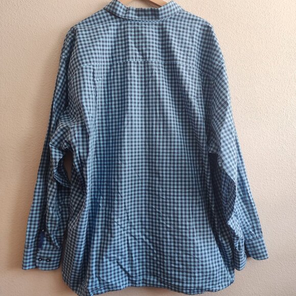 Tommy Bahama Shirt Mens 2XL Blue Check Button Up Long Sleeve Pima Cotton Casual - Picture 8 of 10